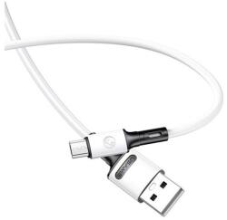USAMS u52 adatkábel, usb - microusb, 2a, gyorstöltő, 100cm, törésgátló, fehér (SJ435USB01)