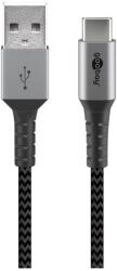 Goobay USB 2.0 A dugas kábel - USB-C, 2m, szürke/ezüst, Goobay (gammelink2_4040849492976)