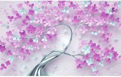 Blueback MAT Absztrakt fa tapéta, lila, ezüst, 300 x 250 cm (BBIMG7077)