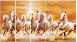 MÉDIA vászonfestmény, lovak 1, 150 x 85 cm, 5 részes (TABIMG2120)