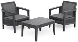 Keter Atlas linea műanyag balkon szett párnával grafit-viharszürke (264056) - geminiduo