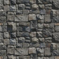 MÉDIA Öntapadó és mosható falfestmény Szürke négyzet alakú kőfal, 400 x 250 cm (FOTOTAP8684)