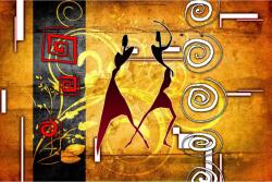 MÉDIA Média Arta 86 Afrika retro vintage vászonfestmény, 105 x 70 cm (TABIMG8619)