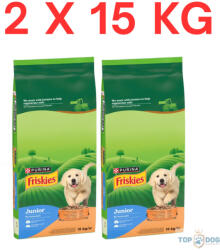 Friskies 2x15kg Junior csirkével, zöldségekkel és tejjel száraz eledel kölyökkutyáknak