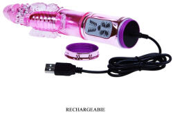  Fel-le mozgó és forgó nyúl vibrátor Throbbing Butterfly Vibrator Pink