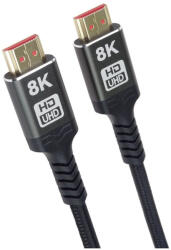 PremiumCord ULTRA HDMI 2.1 HIGH SPEED + ETHERNET 8K@60Hz-4K@120Hz ARANYOZOTT HDMI KÁBEL 3m FEKETE (KPHDM21B3) - mediaplaza