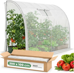 AKORD Furniture Factory AKORD Fóliás Fali Üvegház 1 Ajtóval 1 Ablakkal Fehér 100x200x210 cm (AKO-SZKOGRPRZBIA)