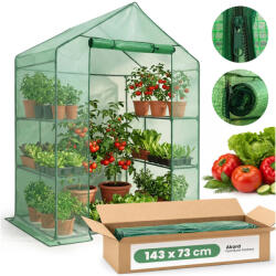 AKORD Furniture Factory AKORD Mini Fóliaház Polcokkal Zöld 143x73x195 cm (AKO-SZKOGRZPOZIE)