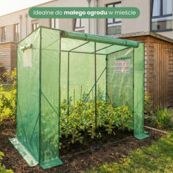 AKORD Furniture Factory AKORD Kerti Fóliaház Fóliasátor 1 Ajtóval 2 Ablakkal Zöld 202x80x170 cm (AKO-SZKOGRDOMZIE)