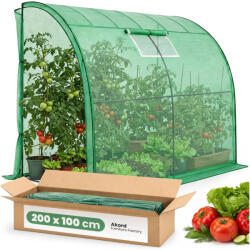 AKORD Furniture Factory AKORD Fóliasátras Fali Üvegház Zöld 100x200x210 cm UV Szűrővel (AKO-SZKOGRPRZZIE)