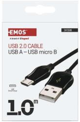 EMOS 1m fekete USB-A 2.0 / USB-B 2.0 micro töltő- és adatkábel (EMOS-SM7004B)