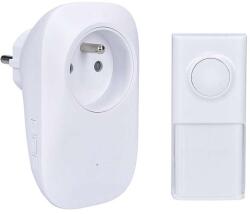 Solight Vezeték nélküli csengő átmenő konnektorral, 25m, learning code, fehér