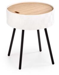 Halmar Aura oldalasztal, természetes fa / fehér