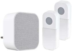 Solight 1L74 vezeték nélküli csengő konnektorba, 180m, 2 gombok, learning code, fehér