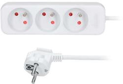 Solight Hosszabbító kábel 3 aljzattal - 3m, 3x1, 5, fehér