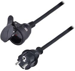 Solight Gumírozott hosszabbító kábel csatlakozóval 1 aljzattal - 5m, 3x1, 5, fekete