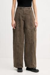 Kenzo pamut nadrág Dyed Canvas Cargo Pants - barna 36