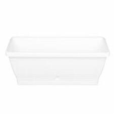  Virágláda virág mintás 40 x 20 x 15 cm alátéttel, fehér (PE20- fehér)