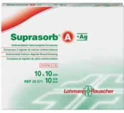  Suprasorb A + Ag Antimikrobális Kálcium+ezüst Alginát 10x10 Cm Sebfedő Kötszer (lohmann) 10db/doboz
