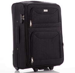 ORMI fekete két kerekű textil nagy bőrönd