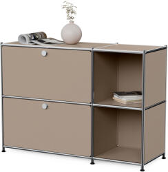 Tchibo - /Cn3 fém komód 2 lenyíló ajtóval, szürkésbarna
