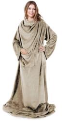 EUROFIRANY Belebújós puha polár takaró ujjakkal Bézs 150x180 cm