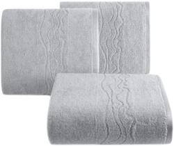 Eurofirany Karin pamut törölköző fényes cérnával szőtt díszítéssel Ezüst 50x90 cm