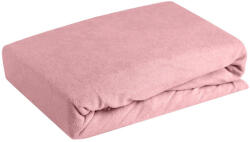 EUROFIRANY Frottír gumis lepedő Pasztell rózsaszín 160x200 cm +20 cm