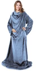 EUROFIRANY Belebújós puha polár takaró ujjakkal Sötétkék 150x180 cm