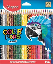 Maped Színes ceruza készlet, háromszögletű, Maped Color Peps Animal, 24 különböző szín / készlet (832224FC)