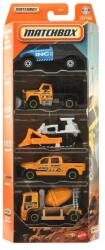 Mattel Matchbox: Echipă de construcții, set de 5 mașinuțe 1: 64 - Mattel (C1817/JJP26)