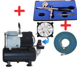 HSENG® Airbrush Machinery Airbrush szett: AF-186 kompresszor + HS-30 AIRBRUSH + INGYENES CSŐ () (AF-186K)