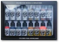 Acrylicos Vallejo Vallejo 71181 Metallic and Effect airbrush festék készlet 16x17 ml () (100.504-71181)