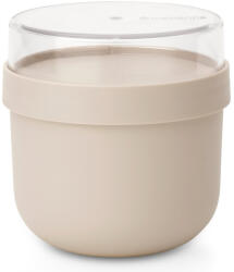 Brabantia Make & Take Breakfast Bowl utazó reggeliző csésze müzli tároló fedővel 0, 5L, műanyag, világos bézs