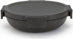Brabantia Make & Take Lunch Bowl ebédtál szivárgásmentes clip-on fedővel 1L, mikrózható, műanyag, sötétszürke (206009)