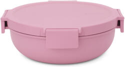 Brabantia Make & Take Salad Bowl salátástál feltét és öntet tartóval, szivárgásmentes clip-on fedővel 1, 3L, műanyag, rózsaszín-lila