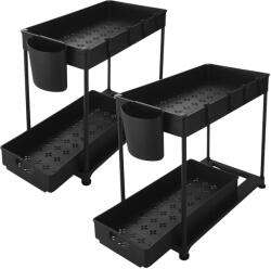 Timelesstools Mosogató alá helyezhető 2 szintes rendszerező állvány 2db, fekete