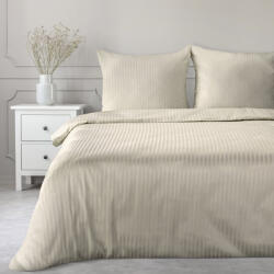  Vera egyszínű csíkos pamutszatén ágynemű garnitúra Bézs 140x200 cm - 70x80 cm 1db (452591)