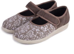 Vlnka Női balerina cipő virág, barna felnőtt cipő méret 40