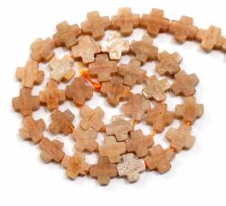  Margele Piatra Lunii Piersica Naturala Cruce 8x8x3 mm - Sirag 38 cm - Creatii Handmade