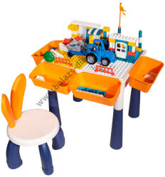  Játszóasztal székkel, 187 műanyag építőkockával (MJ1830431)