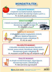Balázs-Diák Zrt Mondatfajták tabló - kis méret (BD-2042-K)