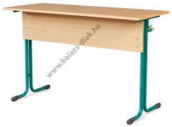  Tyúklábas kétszemélyes asztal előlappal, polccal (A-02/2)