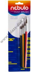  Ecsetkészlet, festett fanyelű, 5 darabos (2-4-6-8-10), Nebulo (HEK-F-5)
