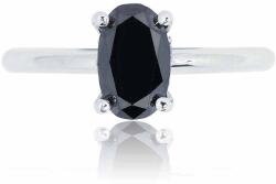 White & Black 0, 82 karátos ovális fekete gyémánt eljegyzési gyűrű - Hidden Halo (AU14420)