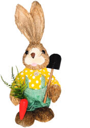  Húsvéti szalma nyuszi répával, ásóval 35 cm