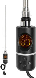 Leziter Elektromos fűtőpatron törölközőszárító radiátorhoz digitális hőfokszabályozóval 600W fekete (LFP04-600W-B) - moretti