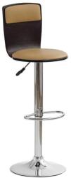 HM Scaun de bar HM H7, Placaj curbat, Piele ecologica, Inaltime ajustabila, Rotativ, 90 kg, Wenge (00001710)