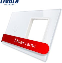 LIVOLO Panou intrerupator simplu cu touch si priza simpla Livolo din sticla SmartElectro IntelligentHouse (VL-P701/E-4W)