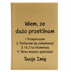  Könyvnaptár A5 2026 Arany tervező a KORPO-hoz Tudom, hogy sokat káromkodom (Kalendarz A5 2026 Wiem, Że Dużo Przeklinam)